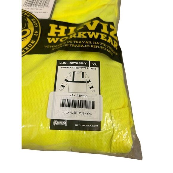 OCCUNOMIX Hi-VIZ Yellow High Visibility, Workwear, Long Sleeve XL Men’s NEW - Picture 4 of 7